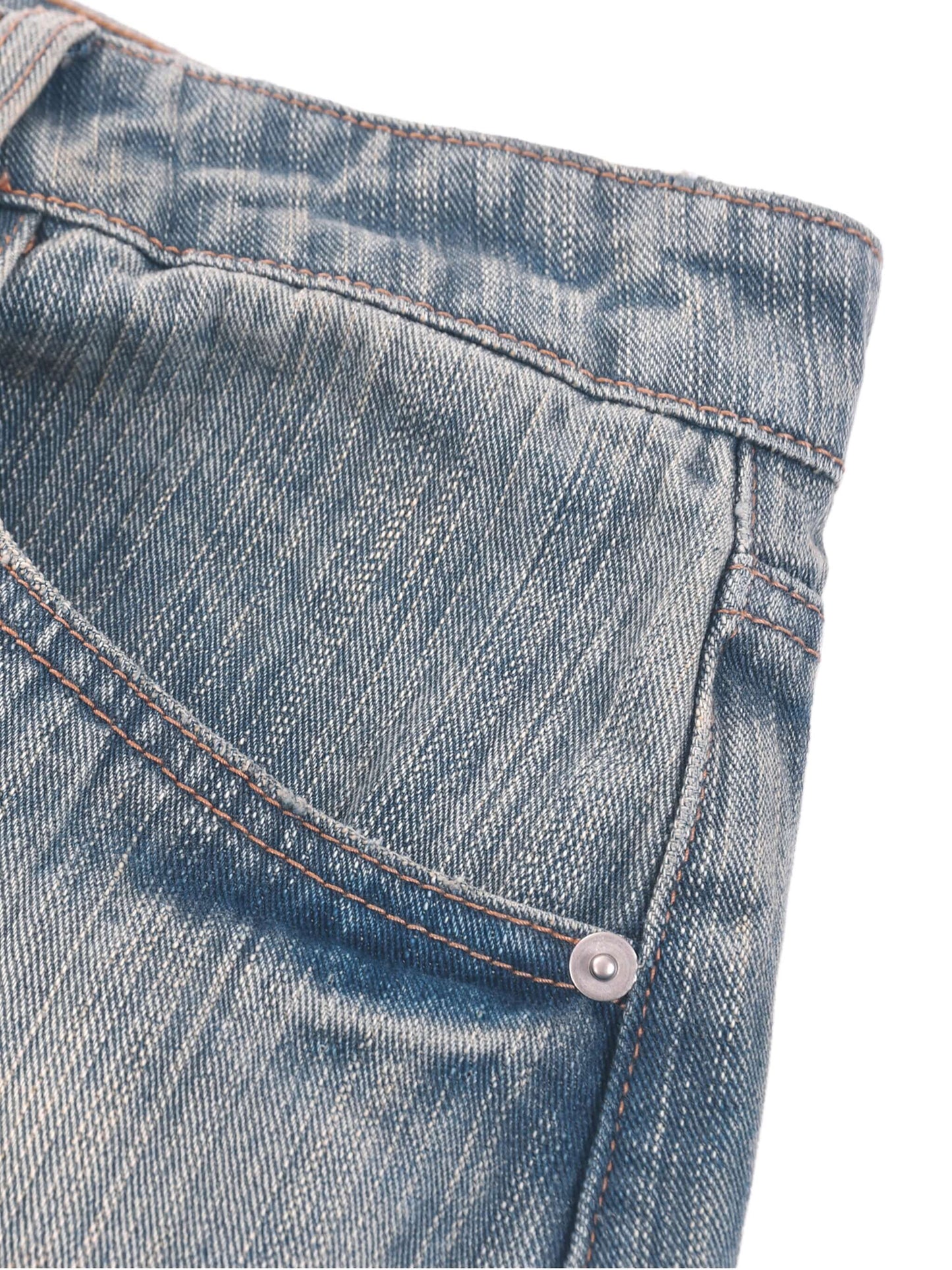 wide leg denim jeans Vintage Wash Distressed Denim Jeans