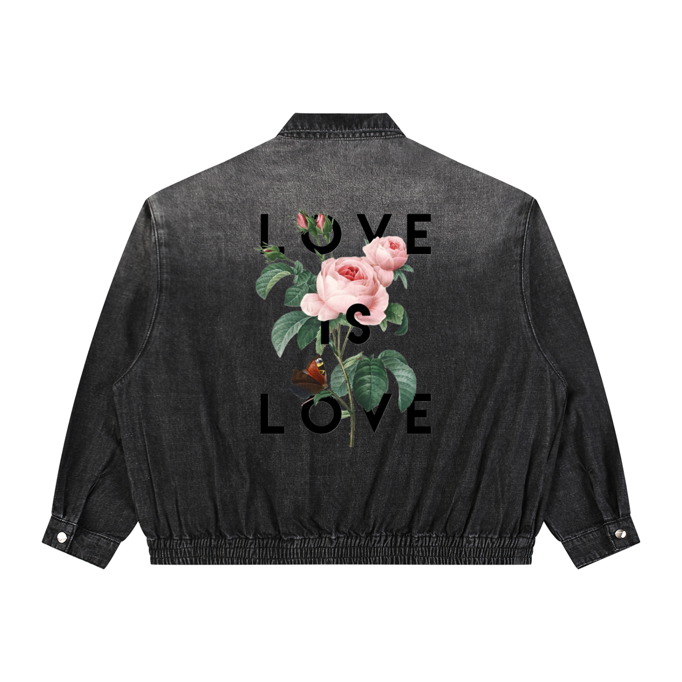 Unisex Vintage Wash Full-Zip Denim Jacket